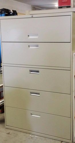 Large 5 Drawer Lateral Filing Cabinet (67&#034; x 42&#034; x 19&#034;) by HON Office