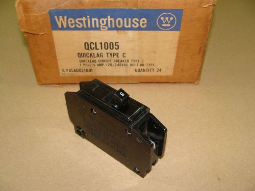 NEW WESTINGHOUSE CUTLER HAMMER QCL1005 QUICKLAG TYPE C 1 POLE 5 AMP 120 240 VAC