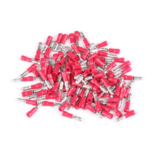 100pcs 4mm red insulated female male bullet butt connector crimp terminals new for sale