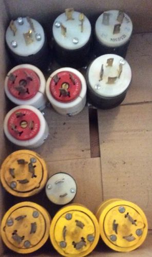 Hubbell, General Electricand Others.  12 Each. Twist Lock Plugs.  Lot4