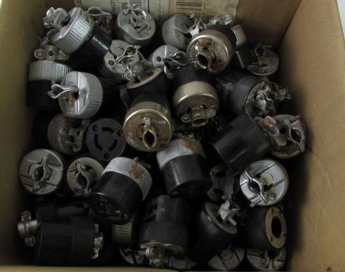 Hubbell/Rodale Assorted Turn &amp; Pull Female Plug,10A 250V, 15A 125V,(Lot of 75)