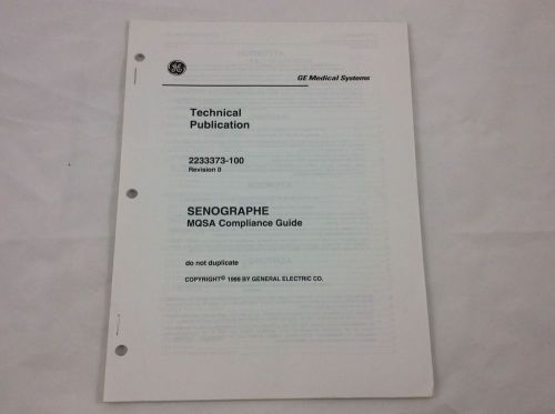 GE Medical Systems Senographe MQSA Compliance Guide 2233373-100 Manual