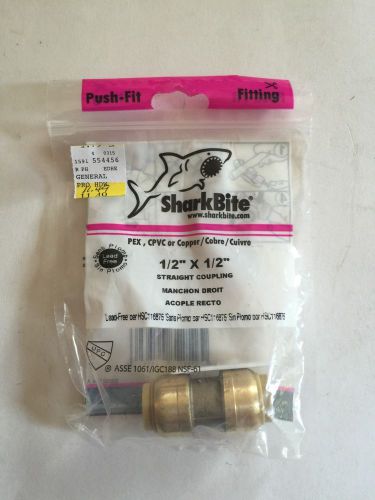 Sharkbite 1/2&#034; x 1/2&#034; Straight Coupling Fitting Pex C Pvc Copper Pipes UC008LFA