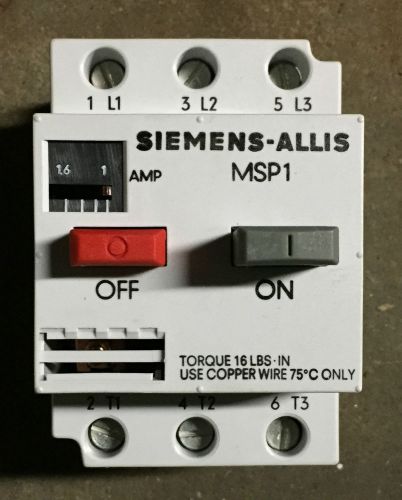 Siemens Manual Starter Protector/Breaker MSP10FA11