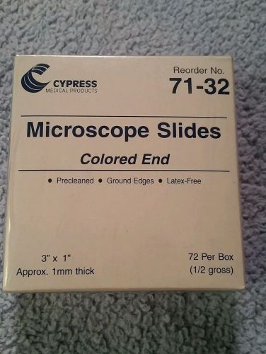 72 Microscope Slides Colored End 3&#034; x 1&#034;, 1mm Thick Science Laboratory - New