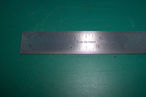 Lufkin Shrink Rule ~ 5/16&#034; to foot ~ tempered steel ~ Model 83H ~ 12 inch