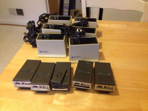 5 Vintage Motorola Minitor EMS Fire Department Radio Pager And 6 Chargers