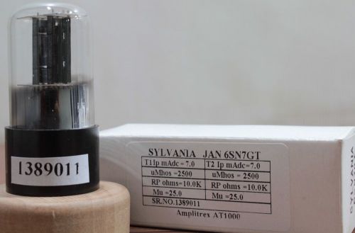 6SN7GT Sylvania made in USA Audio Tube  Amplitex AT1000 #13890011