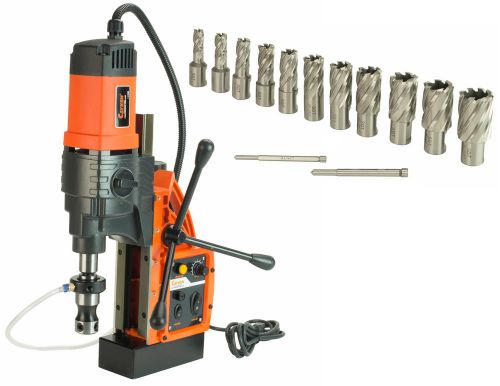Cayken 1.8&#034; Magnetic Drill Press Variable Speed w/ Annular Cutter 13PC 1&#034; Depth