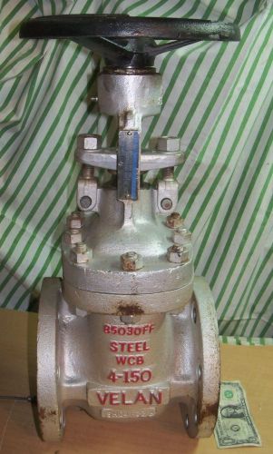 Velan hand-wheeled steel flanged 4&#034; gate valve used for sale