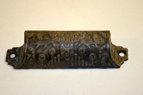 Antique Victorian Ornate Iron Drawer Pull Handle Hardware