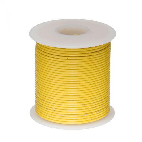 26 AWG Gauge Solid Hook Up Wire Yellow 100 ft 0.0190&#034; UL1007 300 Volts