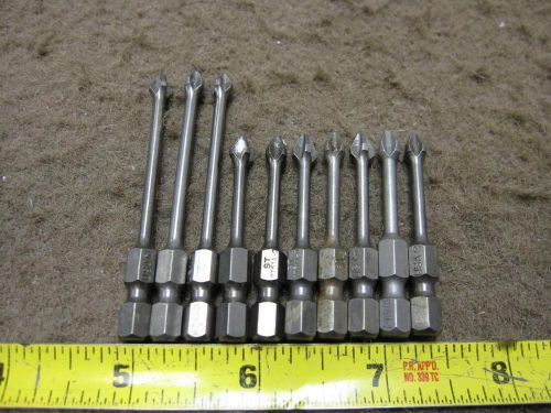 10 PC ST 2751A EXTENDED SHANK PHILLIPS BIT DRIVERS AIRCRAFT TOOLS