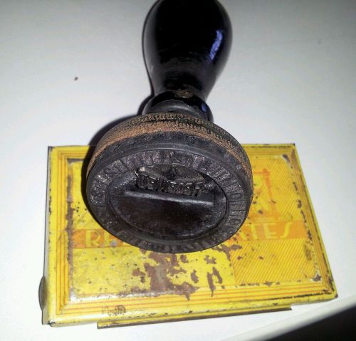 antique Cooke time &amp; date stamp #2 w/insertable date stamps in Redtop Dates