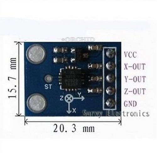 2pcs adxl335 3-axis analog output accelerometer module angular transducer 3-5v
