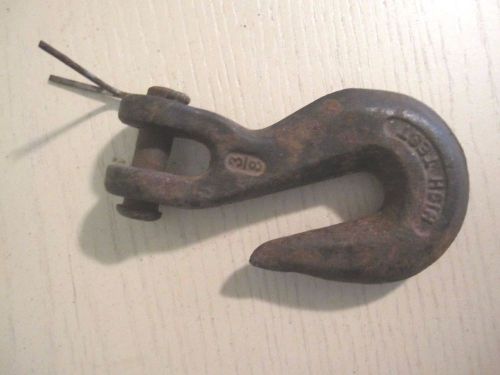 Vintage 3/8 Hi-Test USA cast steel chain hook w/ clevis tool farm