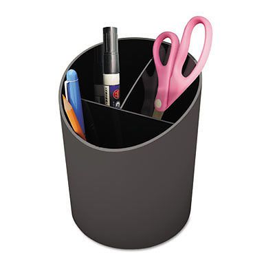 Recycled Big Pencil Cup, Plastic, 4 1/4 dia. x 5 3/4, Black, Sold as 1 Each