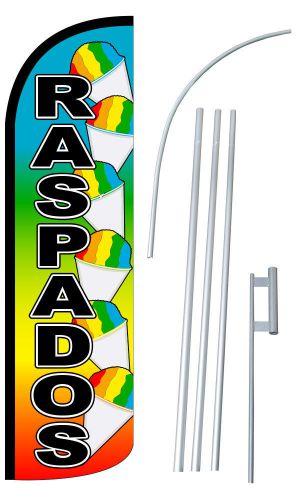 Raspados Extra Wide Windless Swooper Flag Jumbo Banner Pole /Spike