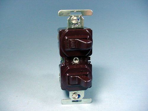 Eagle electric brown double switch duplex toggle 15a 275b for sale