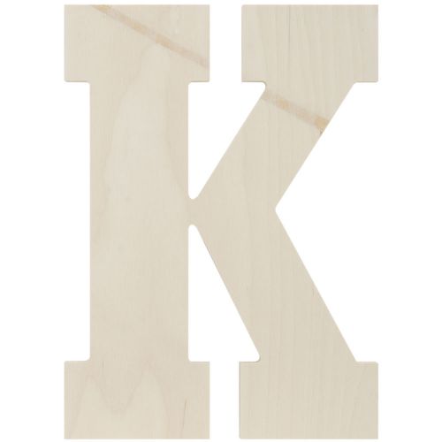 &#034;Baltic Birch Collegiate Font Letters &amp; Numbers 13.5&#034;&#034;-K, Set Of 6&#034;