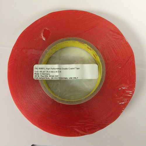 3M 9088FL Double Sided Tape,1 In x 55 yd.,Clear