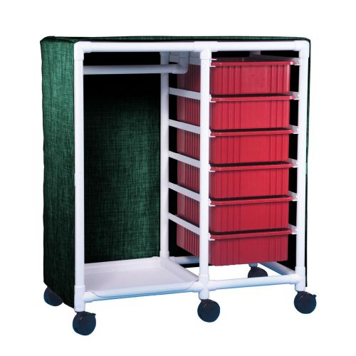 Garment rack with bins mesh forest green                               1 ea for sale