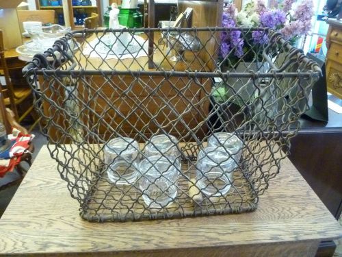 OLD WIRE TWISTY STEEL BASKET BIN INDUSTRIAL LOCKER FACTORY CONTAINER TOO COOL