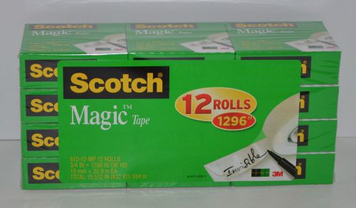Lot of 12 Rolls Scotch Magic Tape 3/4&#034; X 1296&#034; 19 MM X 32.9 M