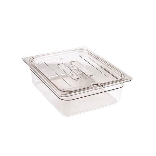 Cambro 40CWCHN135 Camwear Food Pan Cover, 1/4 Size, Notched, with Handle, Clear
