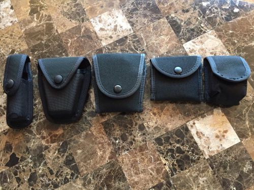 Safariland black nylon gear handcuff snap pouch for handcuffs gloves flashlight for sale