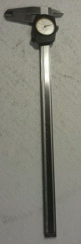Brown &amp; sharpe 599-579-12 12&#034; dial caliper stainless hardened shockproof  .001&#034; for sale