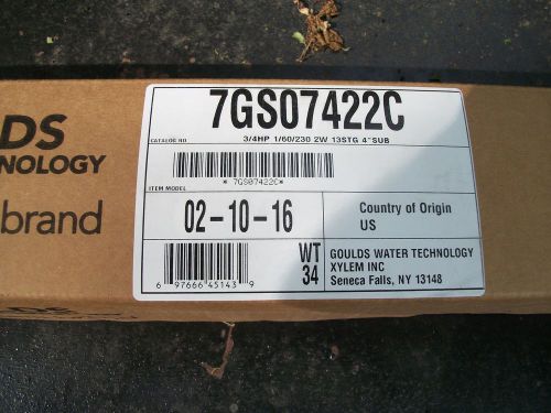 Goulds Submersible 4&#034; Deep Well Pump FREE SHIPPING! Unopened Box!