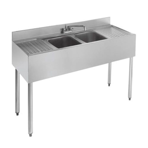 Krowne 21-42C - 2100 48&#034; Two Compartment Bar Sink, 12&#034; Drainboards On Left/Right