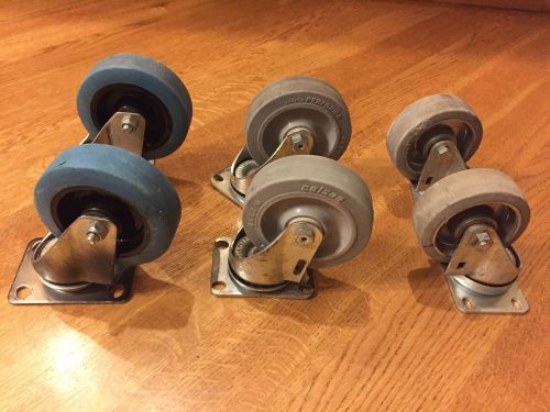 6 swivel plate casters (4) 4.25&#034; (2)  3.5&#034;  colson ppi for sale
