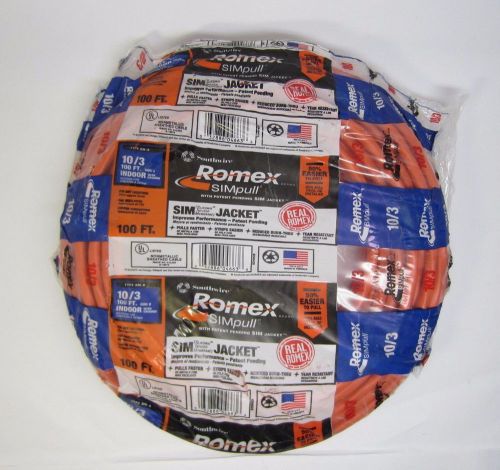Romex 100ft. 10/3 600V Solid SIMpull NM-B Indoor Residential Electrical Wire NOS