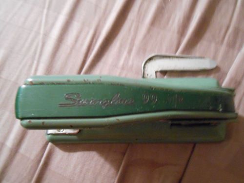 Vintage Green Swingline Stapler 99. with Letter Opener 4 3/4&#034; Long