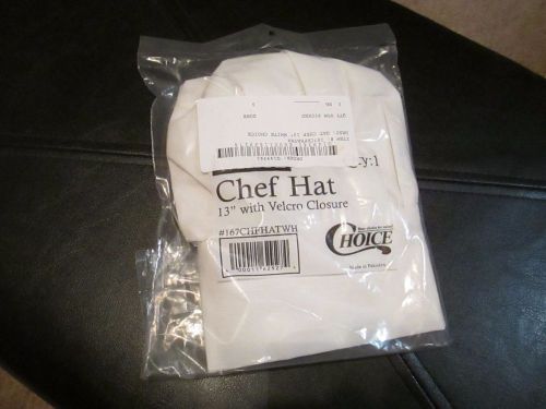Choice White Chef Hat 13&#034; w Velcro Closure NIP
