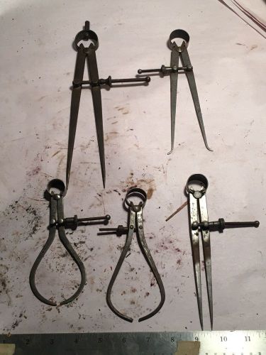 LOT OF 5 DIVIDERS - CALIPERS CRAFTSMAN &amp; BROWN &amp; SPARPE MACHINIST LATHE TOOLS