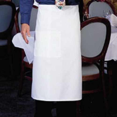 4 NEW WHITE Blanco BISTRO APRON 1 POCKET CHEF COMMERCIAL QUALITY Super Nice