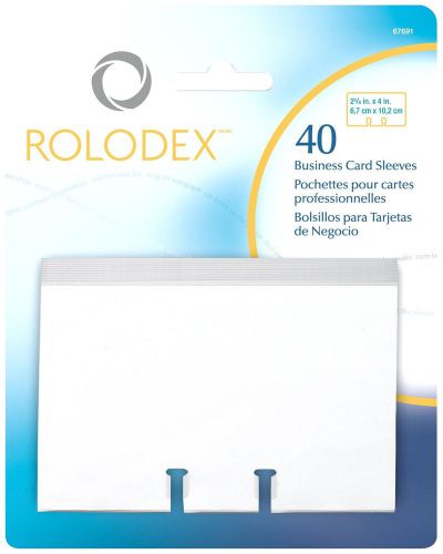 Rolodex Business Card Tray Refill Sleeves Holds 2 of 2.625 x 4 Inch Cards Whi...