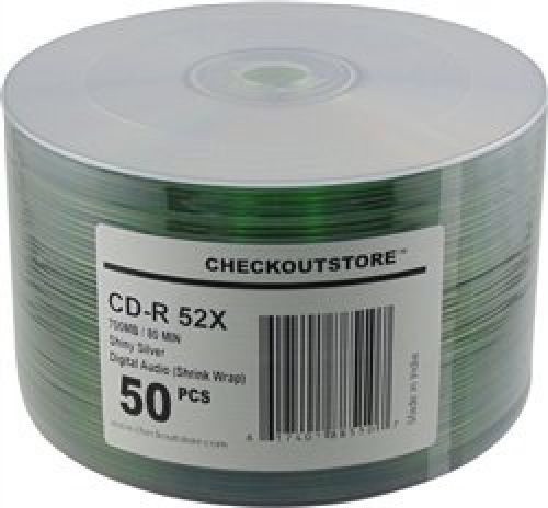 CheckOutStore B00325-50 52x Digital Audio Music CD-R 80min 700MB (Shiny Silver)