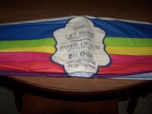 2 Brand new package of 25 pc. multi color tissue paper