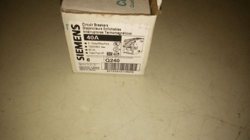 SIEMENS Q240 NEW IN BOX 2P 40A 240V BREAKER SEE PICS SOLD INDIVIDUALLY