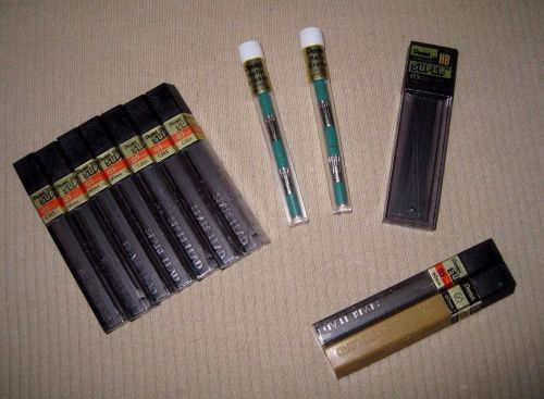 Pentel  Mechanical Pencil Lead Refills, 0.5mm, HB &amp; Super Leads w/ 6 Erasers