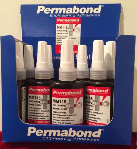 Permabond MM115 Anaerobic Threadlocker Adhesive Blue CASE of 10 -50 ml Bottles
