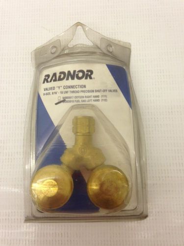 Radnor B Female Inlet - B Male Outlet Threaded Brass Valved Fuel Gas Y Connector