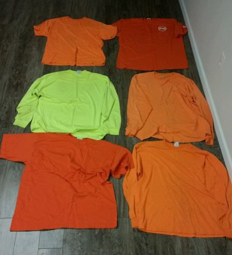 6 High Vis Visibility Orange and Yellow Shirts XXL 2XL