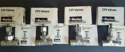 Lot of 4 Parker New Union Bonnet Valve 1/2 in FNPT 8F-U12LR-G-SS NIB