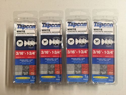 Lot of 4 (4 pack) 3/16x1-3/4 conc anchor,no 24171,  itw brands, 4pk new for sale