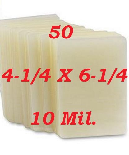 Laminating laminator pouches sheets photo 4.25 x 6.25  50- each 10 mil for sale